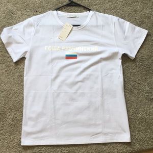 Gosha Rubchinskiy Russian Flag White Tee